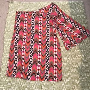 One shoulder pattern dress